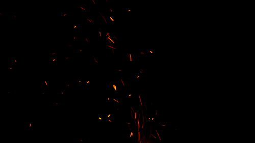 Sparks flying in the air
